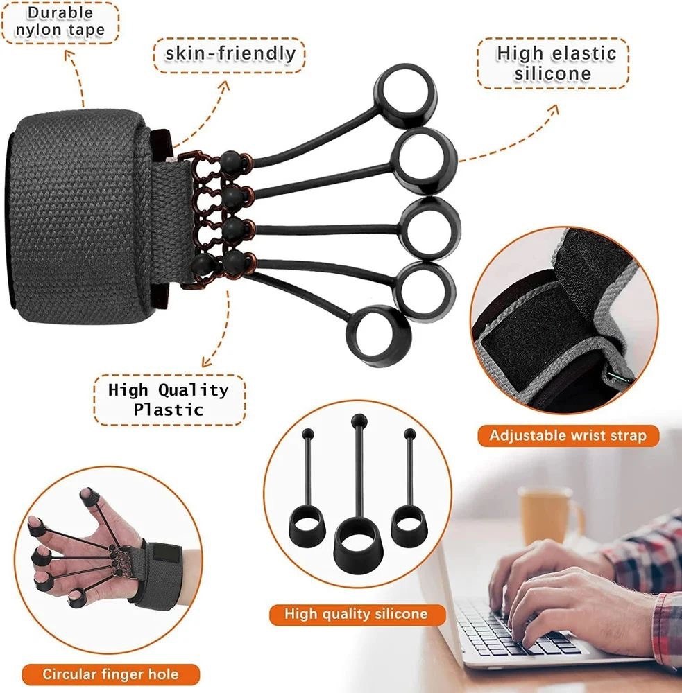 Rubber Finger Gripper Strength Trainer – Forearm Exerciser
